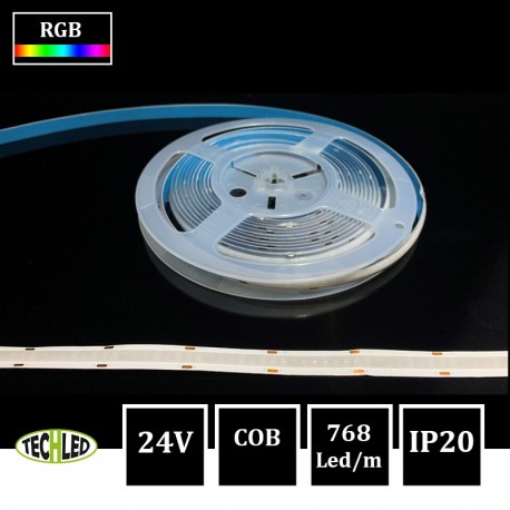 Bande LED COB 768Led/m 12W/m 10mm 24V IP20 RGB