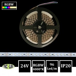 Bande LED 5050 96Led/m 30W/m 12mm 24V IP20 RGBW (4000K)