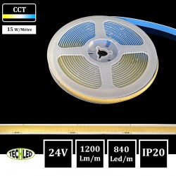 BANDE LED 24V COB 840LEDs/m 15W/m 5m CCT IP20