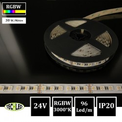 Bande LED 5050 96Led/m 30W/m 12mm 24V IP20 RGBW (3000K)
