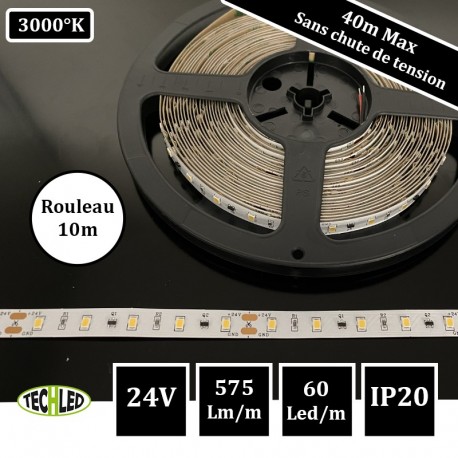 BANDE LED 24V SMD2835 60LEDs/m CC_Strip 4.8W/m 3000°K IP20 10m