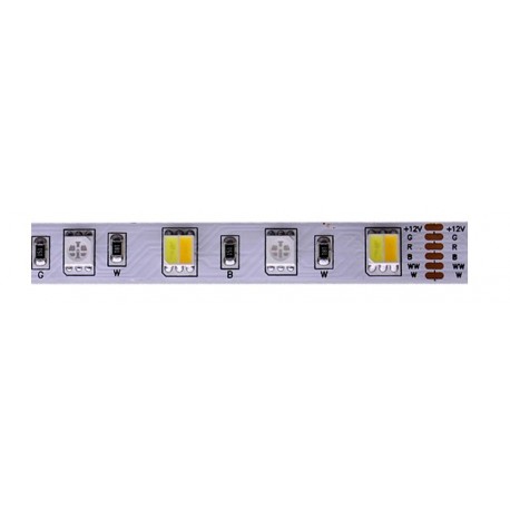 BANDE LED 12V - SMD5050 - 60LEDs/m 14.4W/m RGB + CCT 5m IP20