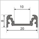 Profile LED Plat10 Alu Brut 2000mm