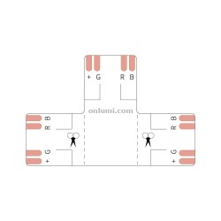 Connecteur T Shape 10mm 3/4 Pins COB a souder ou connecteur