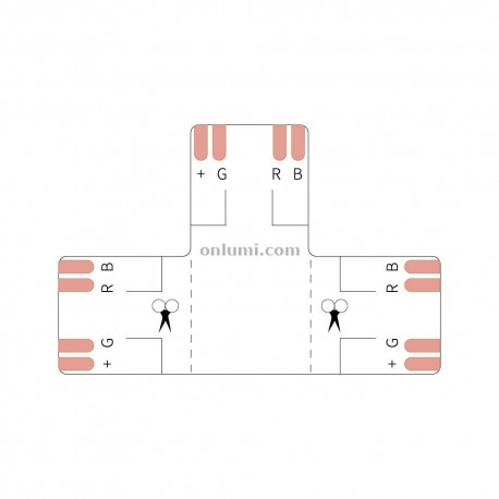 Connecteur T Shape 10mm 3/4 Pins COB a souder ou connecteur